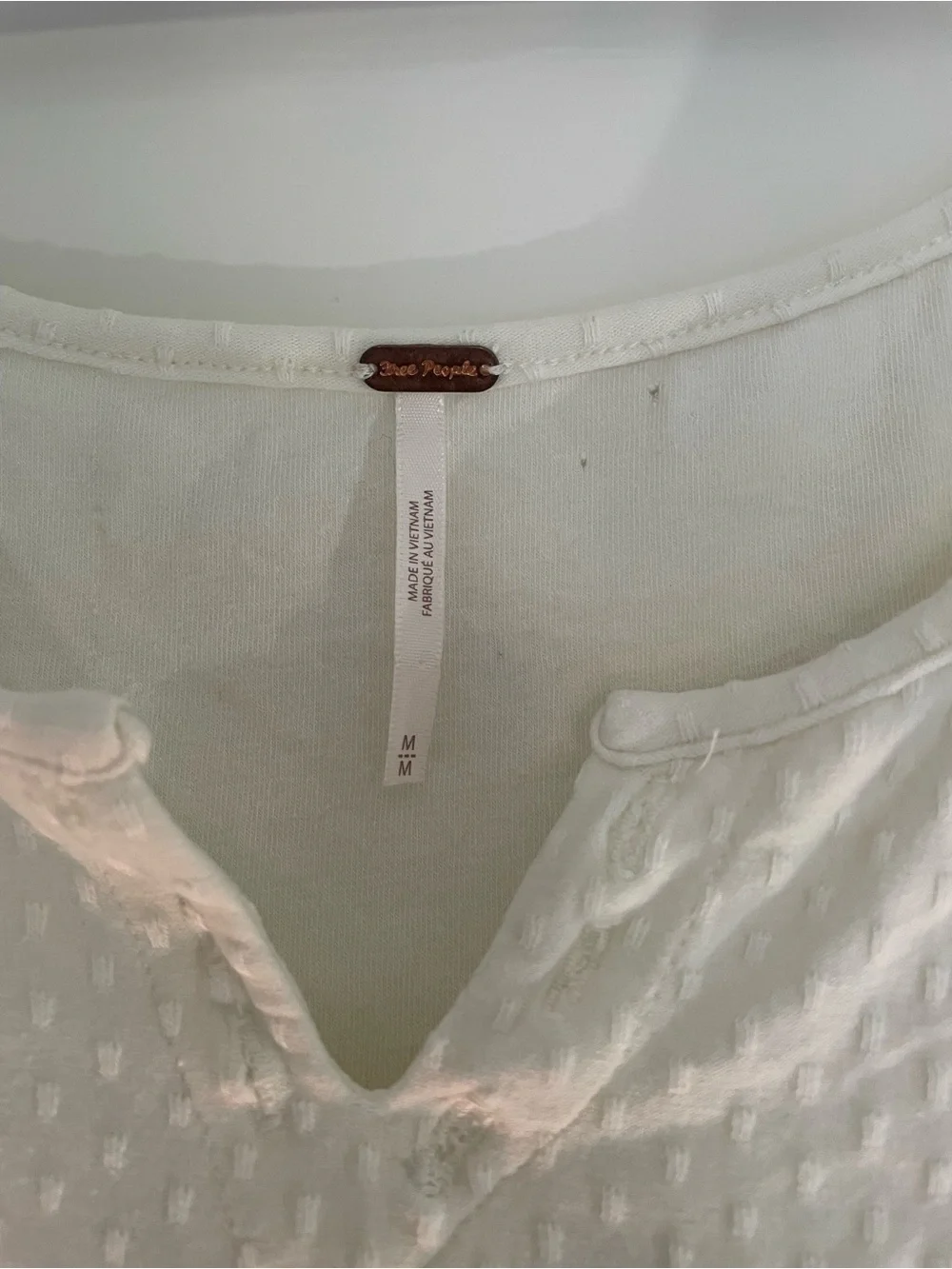 Free People White Eyelet Lace Sleeve Square Neck Top